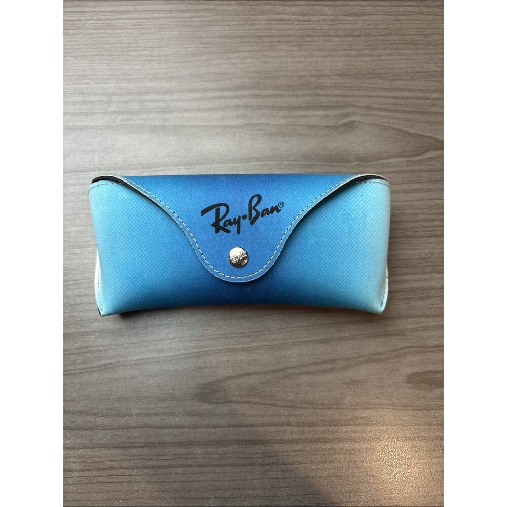 Ray Ban Eyeglasses Sunglasses Case BLUE Ombre Hard Shell Snap With Logo